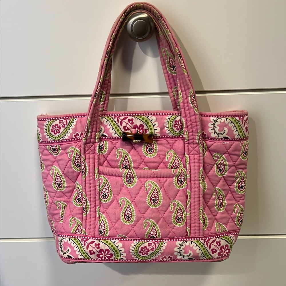 Vintage Vera Bradley Bermuda pink Quilted mini Tote Bag